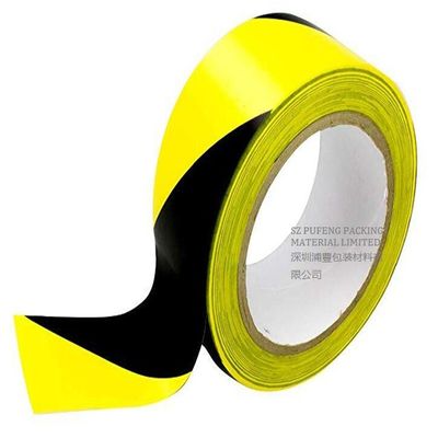 خرید 0.1mm-0.5mm PVC Black And Yellow Floor Marking Tape تولید آنلاین