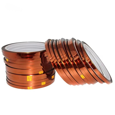 19N/25mm قدرت کششی نوار پولی آمید کاپتون 0.05mm سیلیکون چسب آبر رنگ